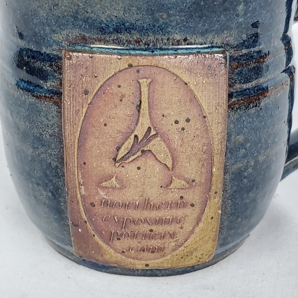 Northern Exposure Pottery mug dark blue glaze 12oz - Picture 2 of 10